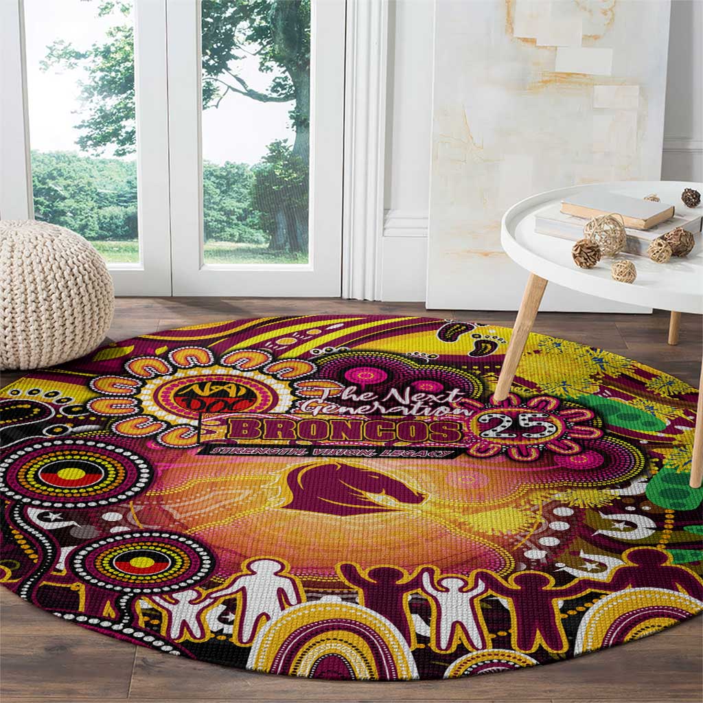 NAIDOC Week 2025 Broncos Rugby Round Carpet Aboriginal Dot Painting