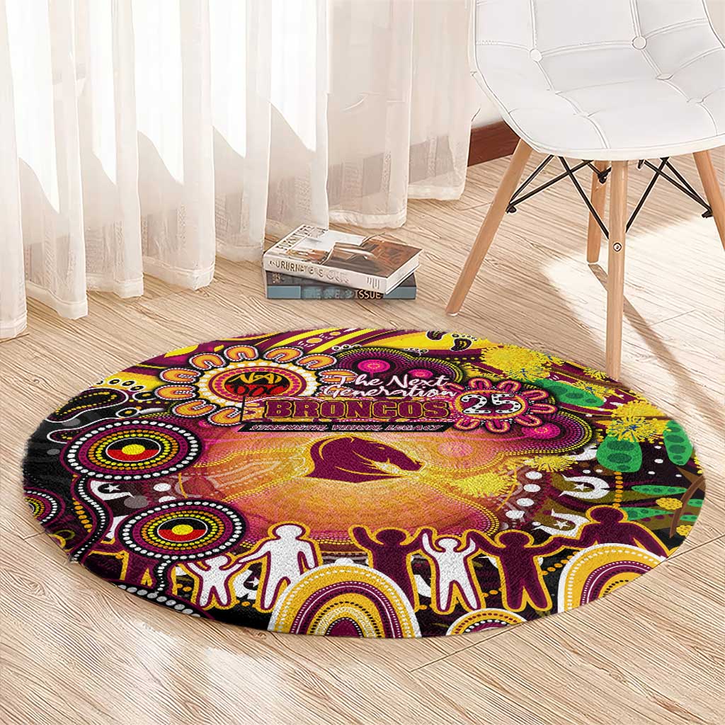 NAIDOC Week 2025 Broncos Rugby Round Carpet Aboriginal Dot Painting