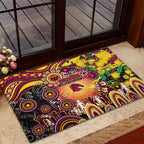 NAIDOC Week 2025 Broncos Rugby Rubber Doormat Aboriginal Dot Painting