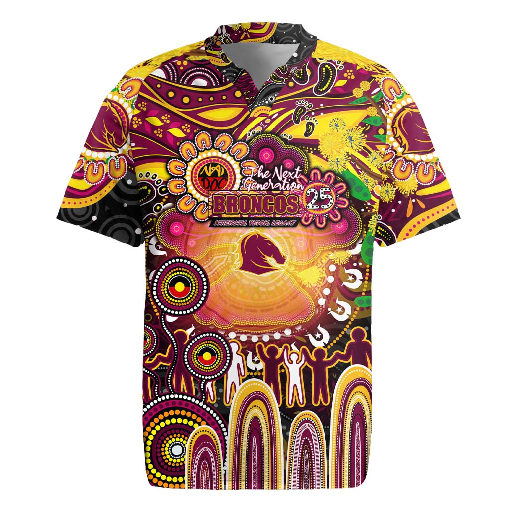 Personalised NAIDOC Week 2025 Broncos Rugby Rugby Jersey Aboriginal Dot Painting