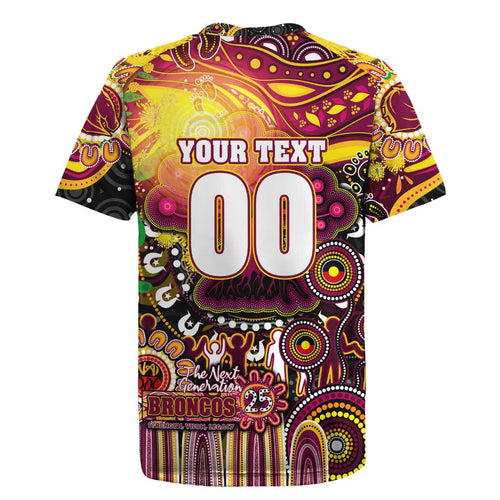 Personalised NAIDOC Week 2025 Broncos Rugby Rugby Jersey Aboriginal Dot Painting