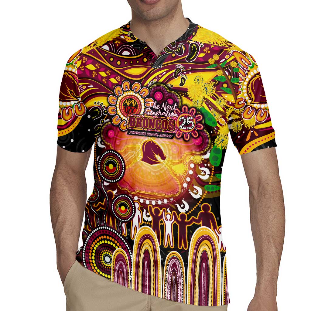 Personalised NAIDOC Week 2025 Broncos Rugby Rugby Jersey Aboriginal Dot Painting