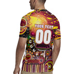 Personalised NAIDOC Week 2025 Broncos Rugby Rugby Jersey Aboriginal Dot Painting