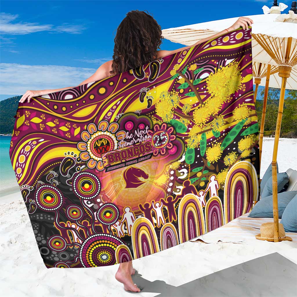 NAIDOC Week 2025 Broncos Rugby Sarong Aboriginal Dot Painting