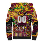 Personalised NAIDOC Week 2025 Broncos Rugby Sherpa Hoodie Aboriginal Dot Painting