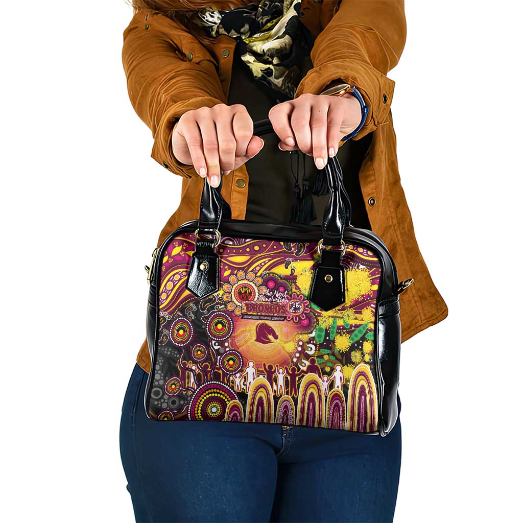 NAIDOC Week 2025 Broncos Rugby Shoulder Handbag Aboriginal Dot Painting