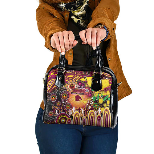 NAIDOC Week 2025 Broncos Rugby Shoulder Handbag Aboriginal Dot Painting