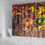 NAIDOC Week 2025 Broncos Rugby Shower Curtain Aboriginal Dot Painting