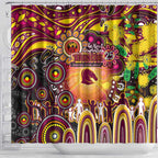 NAIDOC Week 2025 Broncos Rugby Shower Curtain Aboriginal Dot Painting