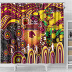 NAIDOC Week 2025 Broncos Rugby Shower Curtain Aboriginal Dot Painting
