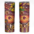 NAIDOC Week 2025 Broncos Rugby Skinny Tumbler Aboriginal Dot Painting