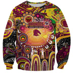 Personalised NAIDOC Week 2025 Broncos Rugby Sweatshirt Aboriginal Dot Painting
