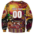 Personalised NAIDOC Week 2025 Broncos Rugby Sweatshirt Aboriginal Dot Painting