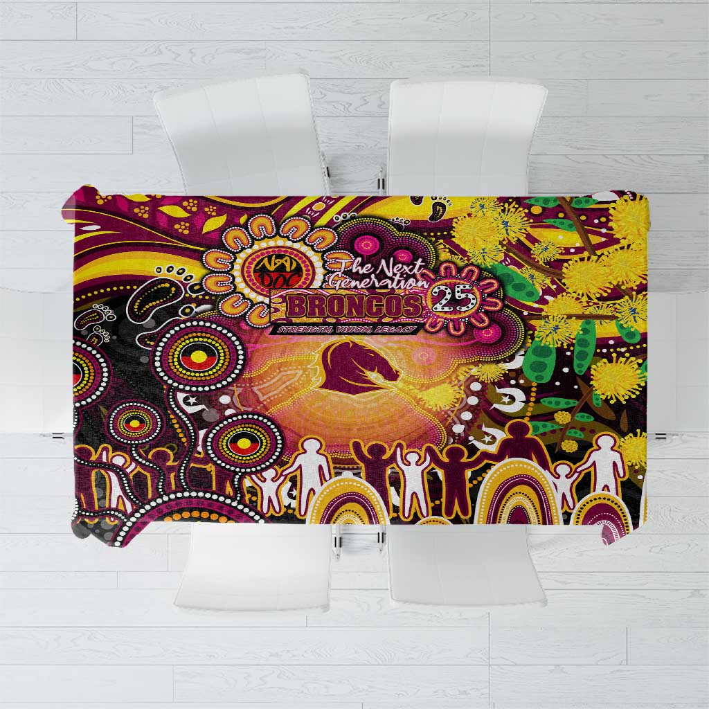 NAIDOC Week 2025 Broncos Rugby Tablecloth Aboriginal Dot Painting