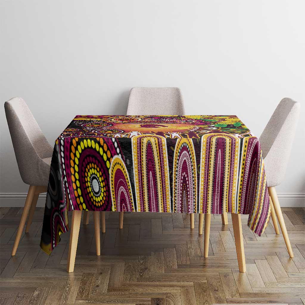 NAIDOC Week 2025 Broncos Rugby Tablecloth Aboriginal Dot Painting