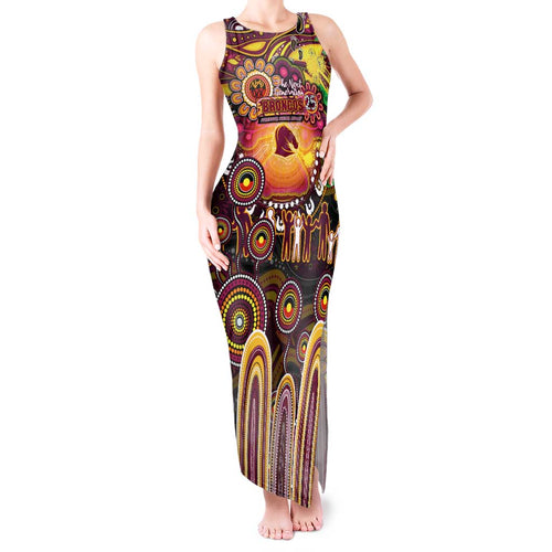 Personalised NAIDOC Week 2025 Broncos Rugby Tank Maxi Dress Aboriginal Dot Painting