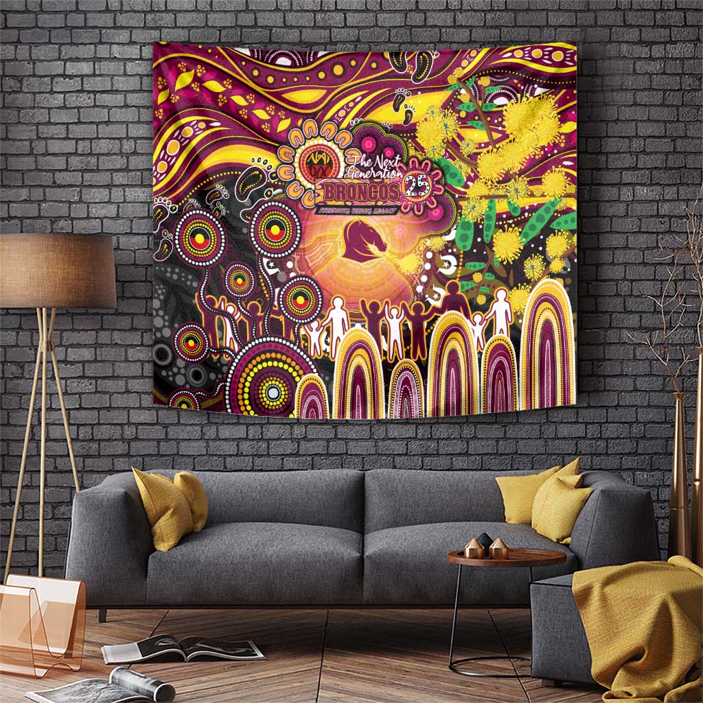 NAIDOC Week 2025 Broncos Rugby Tapestry Aboriginal Dot Painting