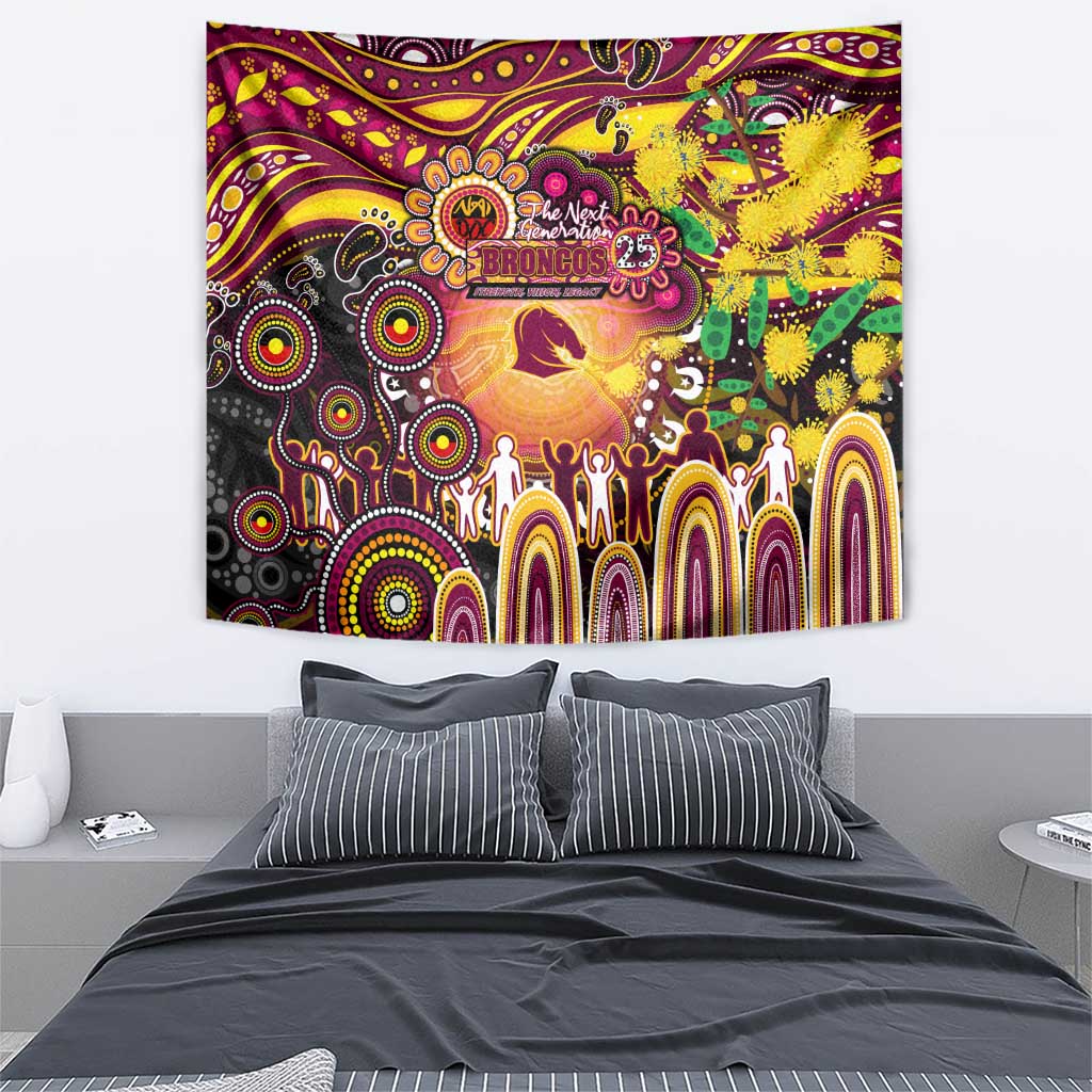 NAIDOC Week 2025 Broncos Rugby Tapestry Aboriginal Dot Painting
