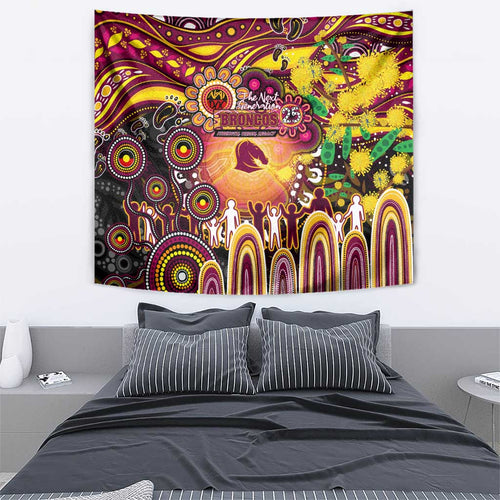 NAIDOC Week 2025 Broncos Rugby Tapestry Aboriginal Dot Painting