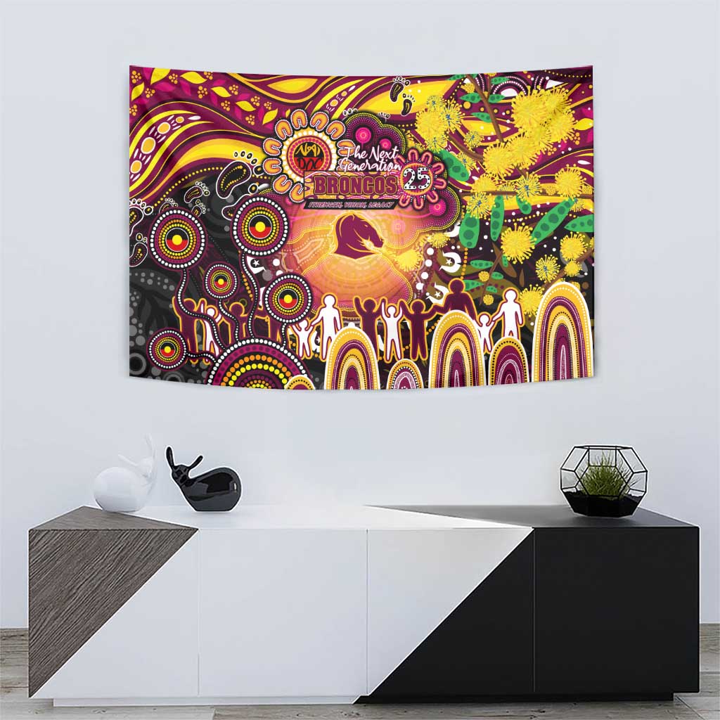 NAIDOC Week 2025 Broncos Rugby Tapestry Aboriginal Dot Painting