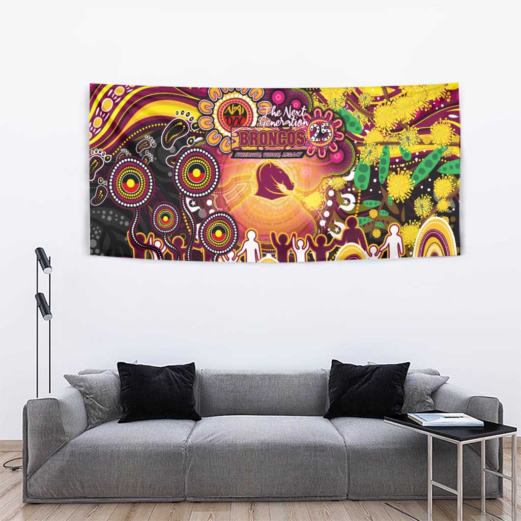 NAIDOC Week 2025 Broncos Rugby Tapestry Aboriginal Dot Painting