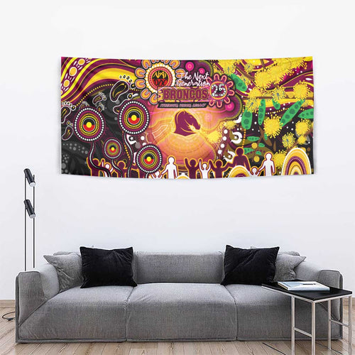 NAIDOC Week 2025 Broncos Rugby Tapestry Aboriginal Dot Painting