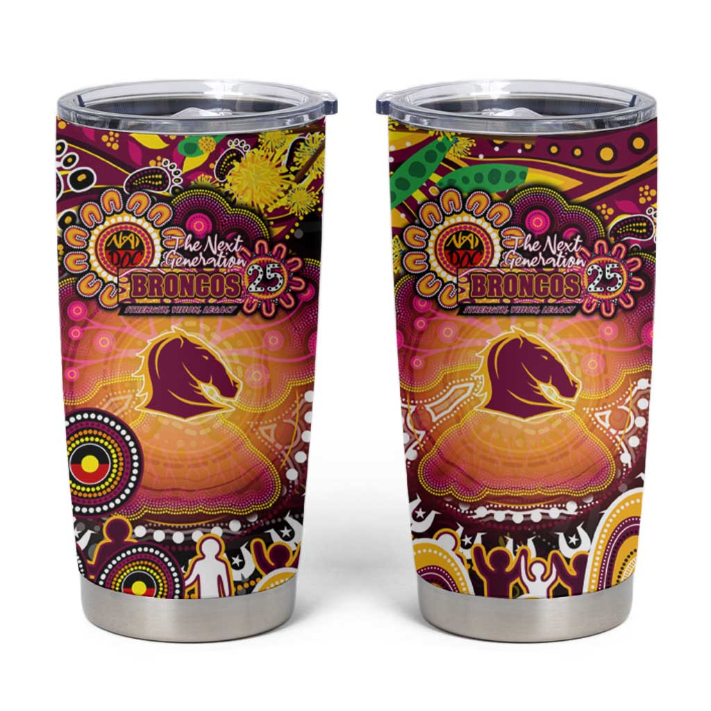 NAIDOC Week 2025 Broncos Rugby Tumbler Cup Aboriginal Dot Painting
