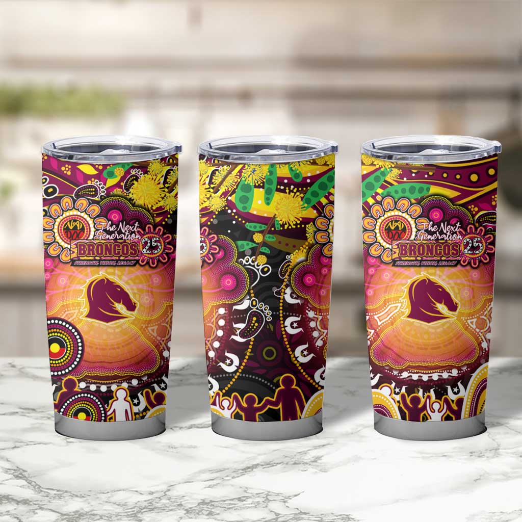 NAIDOC Week 2025 Broncos Rugby Tumbler Cup Aboriginal Dot Painting