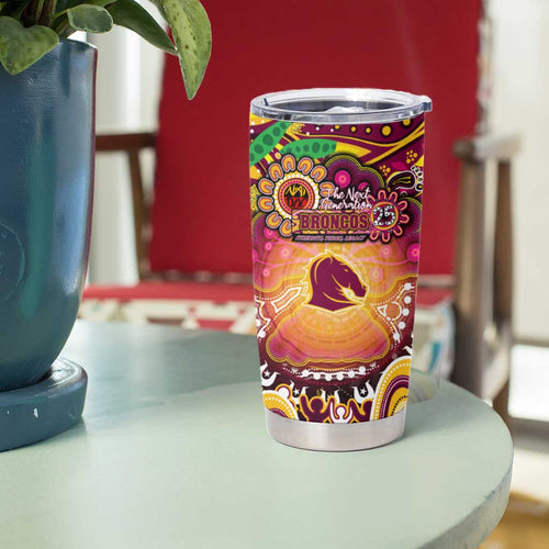 NAIDOC Week 2025 Broncos Rugby Tumbler Cup Aboriginal Dot Painting