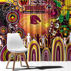 NAIDOC Week 2025 Broncos Rugby Window Curtain Aboriginal Dot Painting