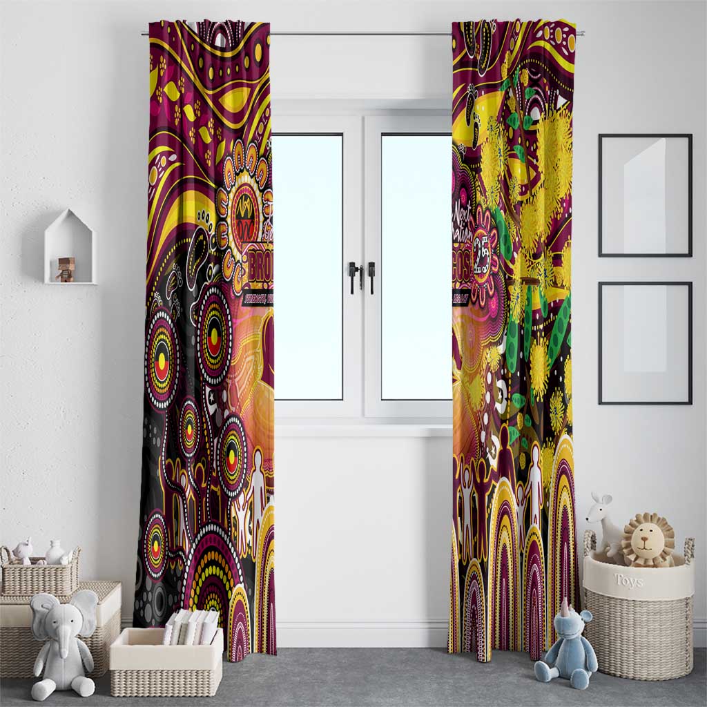 NAIDOC Week 2025 Broncos Rugby Window Curtain Aboriginal Dot Painting