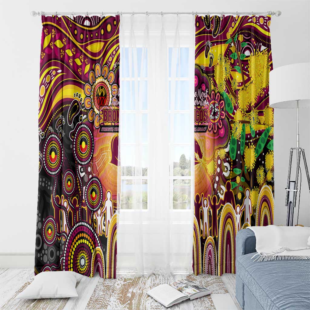NAIDOC Week 2025 Broncos Rugby Window Curtain Aboriginal Dot Painting