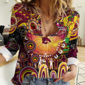 Personalised NAIDOC Week 2025 Broncos Rugby Women Casual Shirt Aboriginal Dot Painting