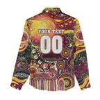 Personalised NAIDOC Week 2025 Broncos Rugby Women Casual Shirt Aboriginal Dot Painting