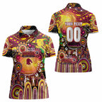 Personalised NAIDOC Week 2025 Broncos Rugby Women Polo Shirt Aboriginal Dot Painting