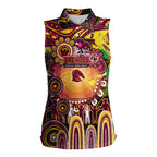 Personalised NAIDOC Week 2025 Broncos Rugby Women Sleeveless Polo Shirt Aboriginal Dot Painting