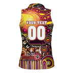 Personalised NAIDOC Week 2025 Broncos Rugby Women Sleeveless Polo Shirt Aboriginal Dot Painting