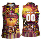 Personalised NAIDOC Week 2025 Broncos Rugby Women Sleeveless Polo Shirt Aboriginal Dot Painting