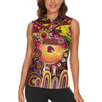 Personalised NAIDOC Week 2025 Broncos Rugby Women Sleeveless Polo Shirt Aboriginal Dot Painting