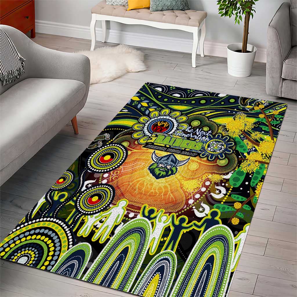 NAIDOC Week 2025 Raiders Rugby Area Rug Aboriginal Dot Painting