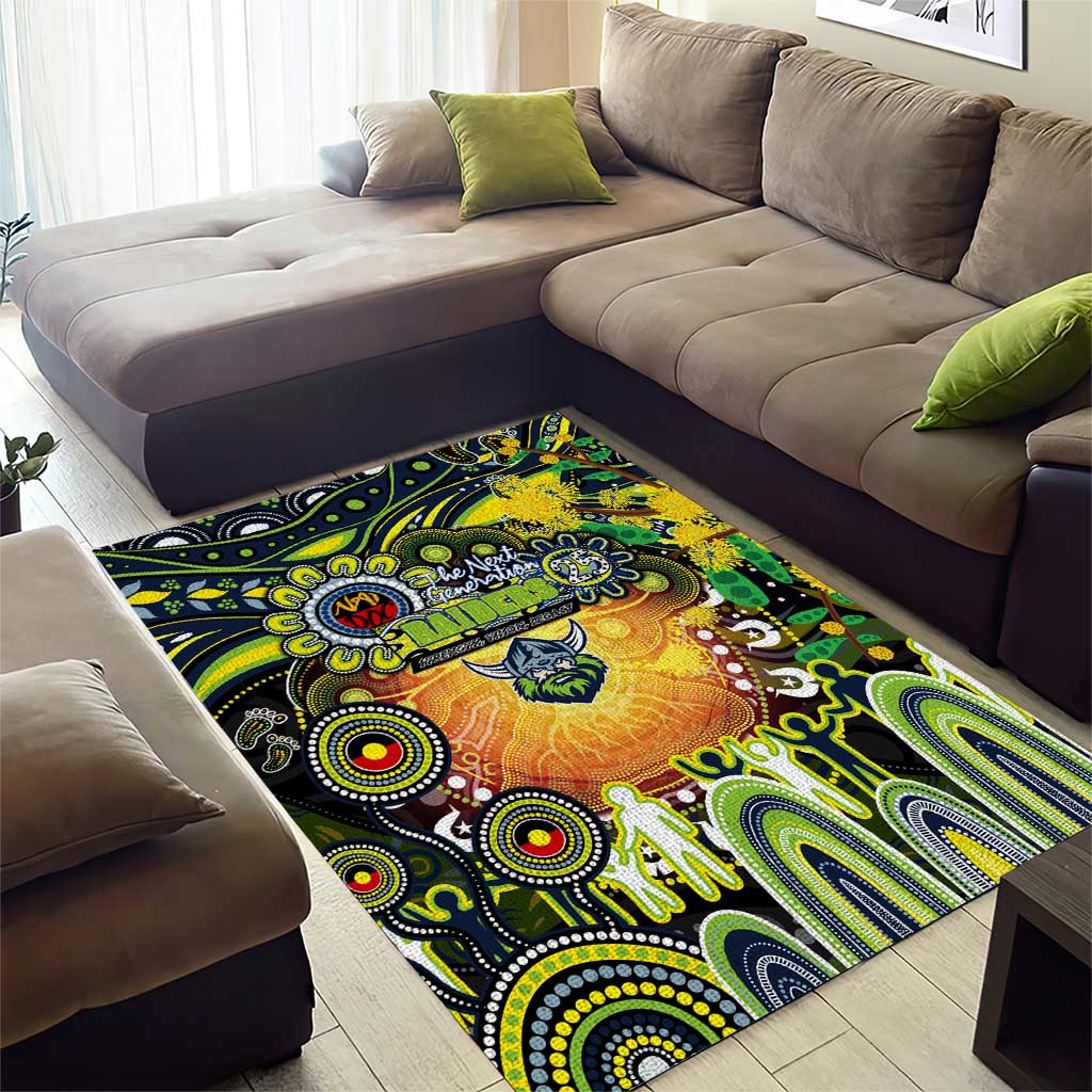 NAIDOC Week 2025 Raiders Rugby Area Rug Aboriginal Dot Painting