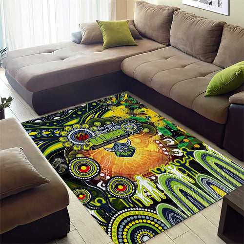NAIDOC Week 2025 Raiders Rugby Area Rug Aboriginal Dot Painting