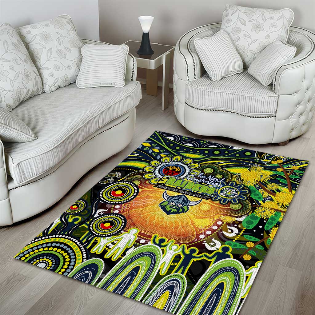 NAIDOC Week 2025 Raiders Rugby Area Rug Aboriginal Dot Painting