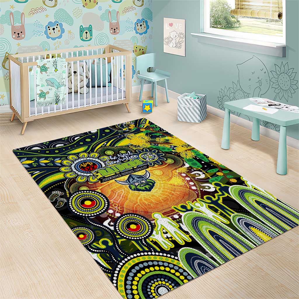NAIDOC Week 2025 Raiders Rugby Area Rug Aboriginal Dot Painting