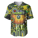 Personalised NAIDOC Week 2025 Raiders Rugby Baseball Jersey Aboriginal Dot Painting