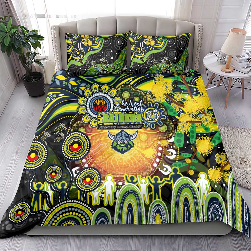 NAIDOC Week 2025 Raiders Rugby Bedding Set Aboriginal Dot Painting