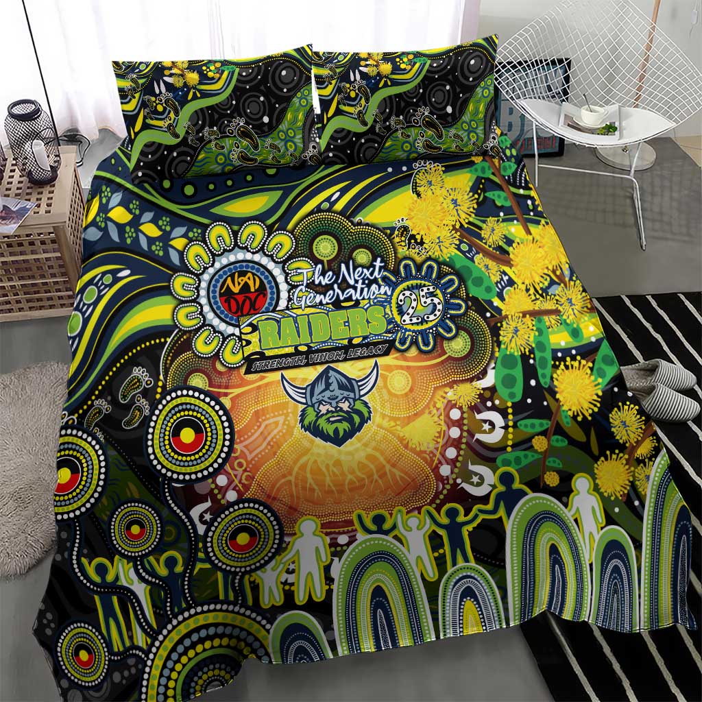 NAIDOC Week 2025 Raiders Rugby Bedding Set Aboriginal Dot Painting