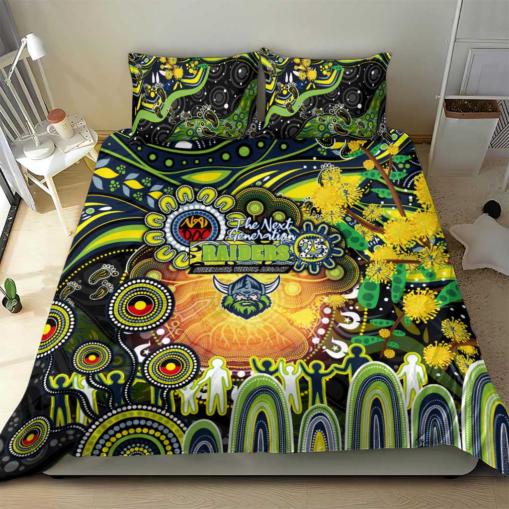 NAIDOC Week 2025 Raiders Rugby Bedding Set Aboriginal Dot Painting