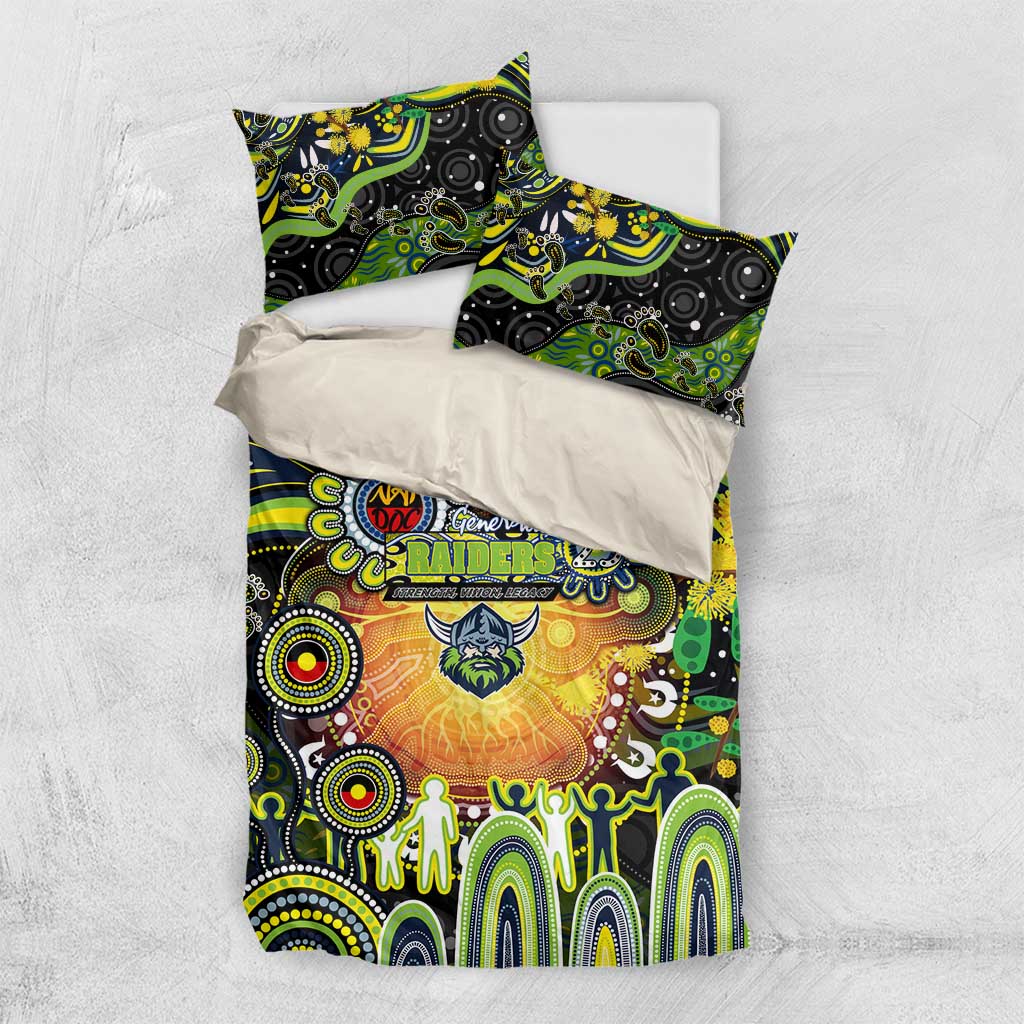 NAIDOC Week 2025 Raiders Rugby Bedding Set Aboriginal Dot Painting