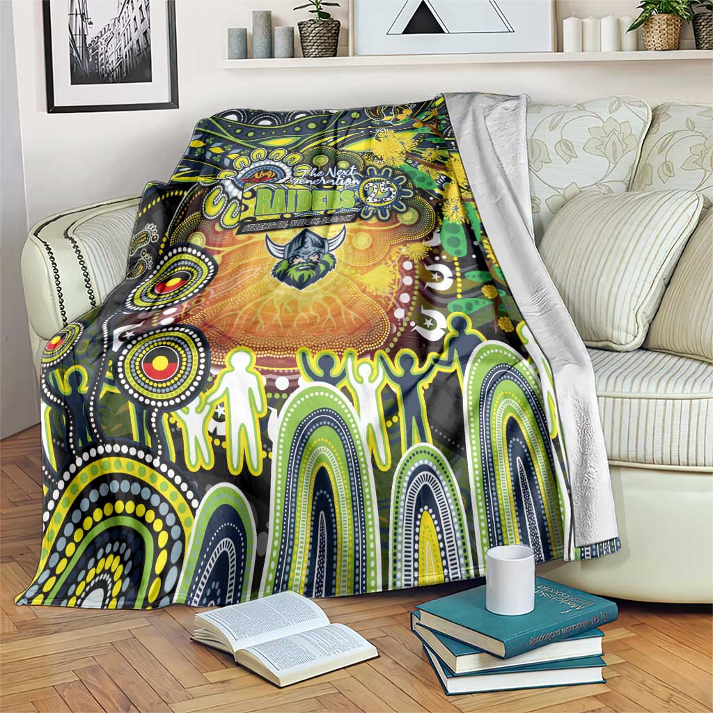 NAIDOC Week 2025 Raiders Rugby Blanket Aboriginal Dot Painting